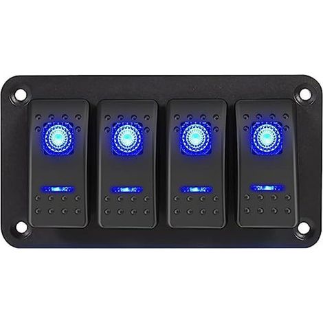 Kippschalter-panel, Modifikationspanel Für Yachten, Aluminium-panel 12v-24v Dc Für Autos, Wohnmobile (4-fach)