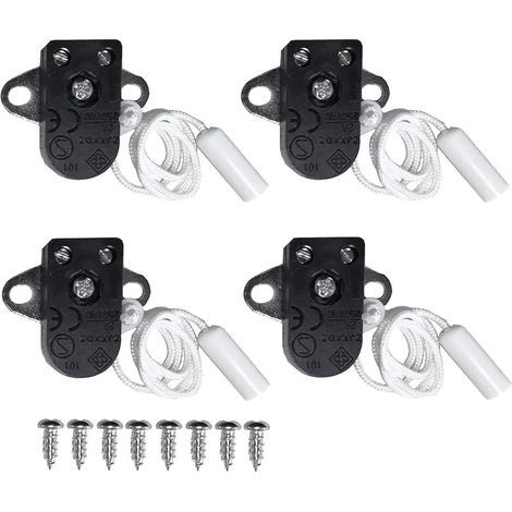 4er-pack Mini-zugschalter, Zugschalter Mit Einrastfunktion, Manueller Ein-/ausschalter - 2 A, 250 V Ac/schwarz