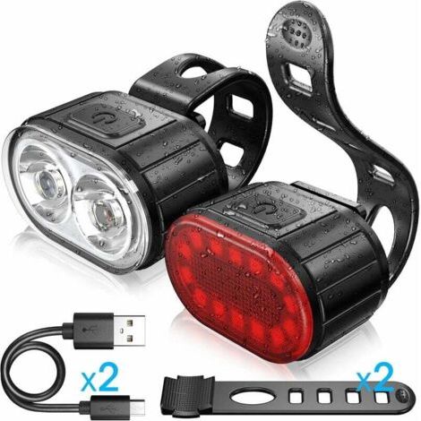 Fahrradbeleuchtungsset, Led-rücklicht Und Sport-fahrradscheinwerfer, Vorneuchte Mit 4 Lichtmodi Und Rücklicht Mit 6 Lichtmodi, Ideal Für Mountainbike Oder Rennrad