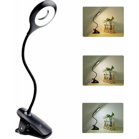 Klemmlampe, Zum Anklippen Verstellbare Leseleuchte, Usb-nachttischlampe Mit Touch-funktion Und Klemme Für Kinder