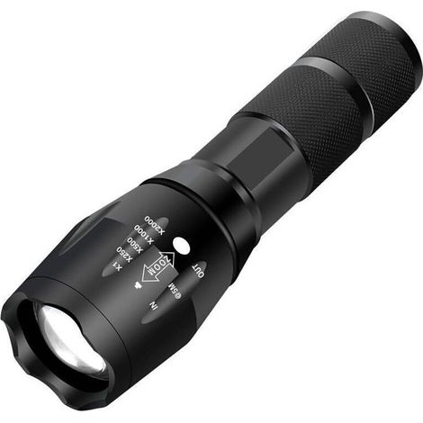 Led-taschenlampe, Extrem Leistungsstark – 5 Beleuchtungsmodi – Reichweite Bis Zu 500 M – Stoßfestes Aluminiumgehäuse – Inkl. Lithium-ionen-akku 18650 - Xml-t6