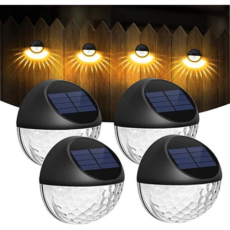 Solarleuchte - 4er Set Led Solar-außenwandleuchten, Ip65 Wasserdicht, Dekorative Wandbeleuchtung Mit Warmweißem Licht, Für Zaun, Mauer, Terrasse, Garten, Haustür, Treppe, Hof Und Wege