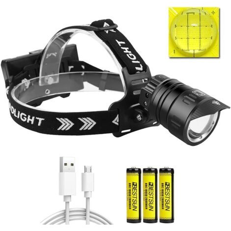 Superhelle Stirnlampe 10000 Lumen, Usb-aufladbare Xhp90.2-stirnlampe Mit Bewegungssensor, 3 Lichtmodi, Zoombar Für Jagd, Camping, Angeln, Wandern