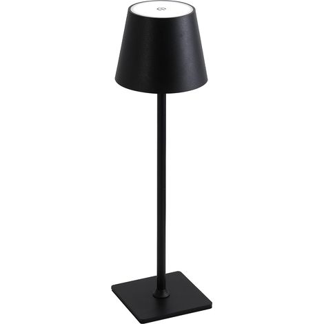 Kabellose Schwarze Tischlampe, Tragbare Led-schreibtischlampe, 1200 Mah Akku, 3-farben-dimmer, Nachtlicht
