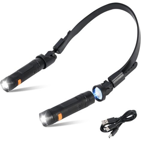 Wiederaufladbare Nackenleuchte Mit Abnehmbarem Magnetkopf, 120° Flexibel Neigbar, Ultra-helle Led, Ideal Für Reparaturen Und Camping.