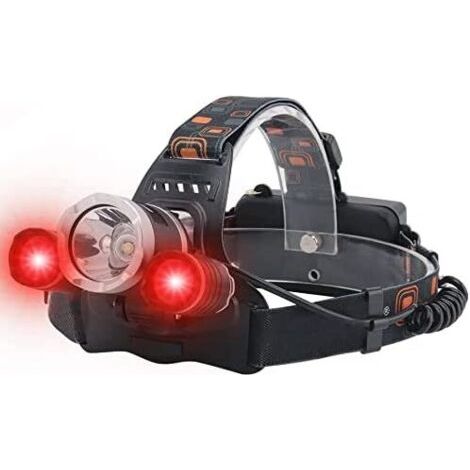 Wiederaufladbare Stirnlampe, Led-stirnlampen Für Die Jagd Mit Weißem Und Rotem Licht, 3 Modi, Taktische Stirnlampe Mit 5000 Lumen, Stirnlampe Mit Rotem Licht Zum Laufen Und Campen