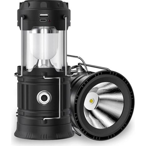Solar-campinglampe, Wasserdichte Taschenlampe, Usb-aufladbar, Tragbar, Für Zelt, Notfall, Wandern