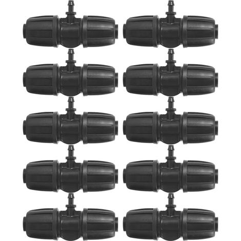 16 Mm Bis 4/7 Garten-lock-t-stück-verbinder Mit Widerhaken, 10er-set Verbinder Für Pe-schlauch-gartenbewässerungssystem