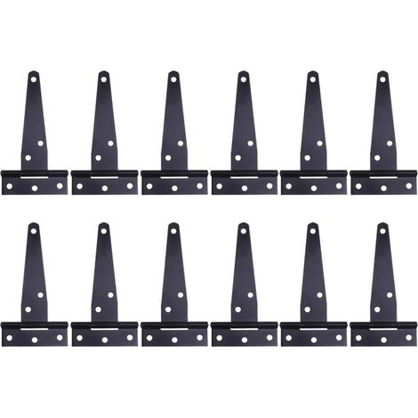 12 Stück Scharniere, Robuste Schwarze Türscharniere Aus Eisen Für Holz- Oder Metalltüren, Rostfreie Scheunentür-scharniere (4 Zoll)