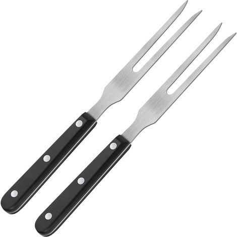 2 Edelstahl-fleischgabeln Mit Kunststoffgriff, 10,6 Zoll, Serviergabel Für Grill Und Bbq, Mit Schwarzem Griff