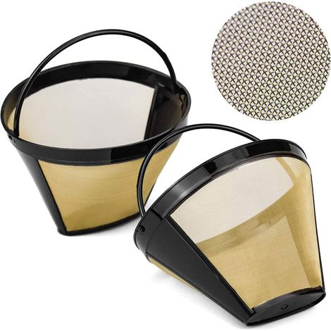2er-set Permanente Kaffeefilter Aus Edelstahl Für 8-12 Tassen - Waschbarer Kaffeefilter - Wiederverwendbar - Permanenter Kaffeefilter