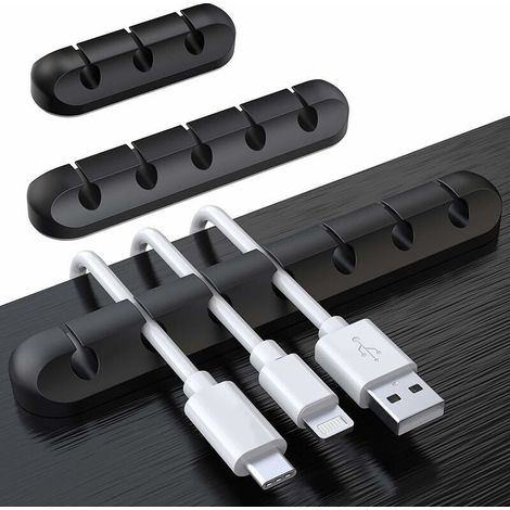 3er-set Kabelclips, Desktop-kabelorganizer, Kabelhalter, Hub-datenkabel-organizer Aus Silikon, Kartenfach, Clip, Schlaufe, Selbstklebender Netzwerkkabel