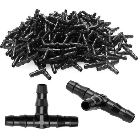 190 Stück 4/7 Mm Kunststoff-t-stücke, Schlauchverbinder Mit Widerhaken Für Gartenschläuche, T-verbinder Für Tropfbewässerung, Für Gartenbewässerungssysteme Und Rasen