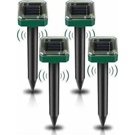 4er-pack Solarbetriebene Ultraschall-vertreiber – Maulwurf-, Mäuse- Und Schlangenabwehr – Abdeckung 650 M² – Regenfest