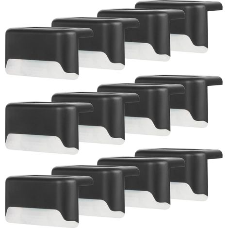 Wasserdichte Solarzaunleuchte, Solar-deckenlicht, Treppenlampe, Led-solargartenleuchten Ip65 Für Zaun, Treppe Und Terrasse (warmweiß-schwarz, 12 Stück)