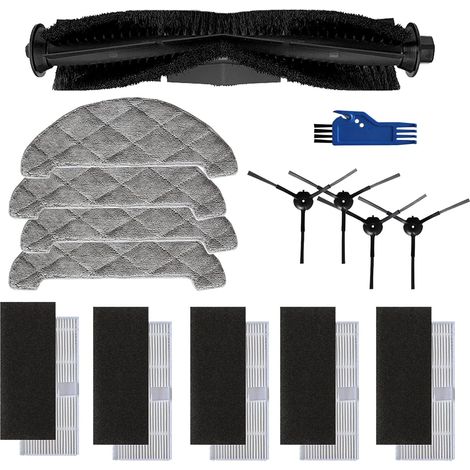 Zubehörset Für Ultenic D5/d5s Saugroboter: 4 Seitenbürsten, 1 Hauptbürste, 4 Reinigungstücher, 5 Filter