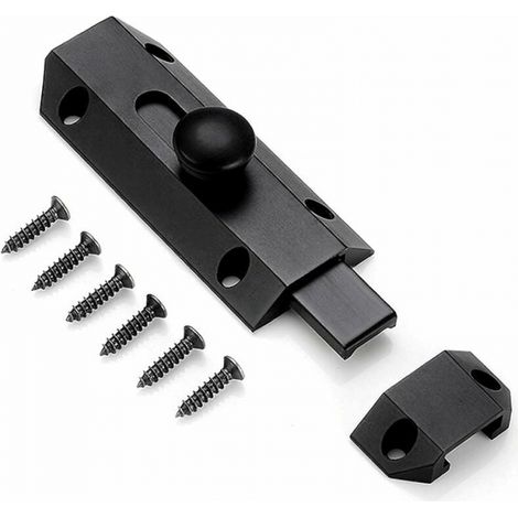 1 Sicherheitsverriegelung Mit Massivem Messingbolzen, Robuster Türriegel, Schwarz