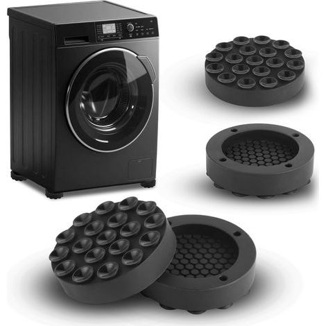 Noir, Vibrationsdämpfende Waschmaschinenmatte – 4er-set Rutschfester, Leiser Silikonfüße Für Waschmaschine, Trockner, Kühlschrank, Möbel Und Empfindliche Böden