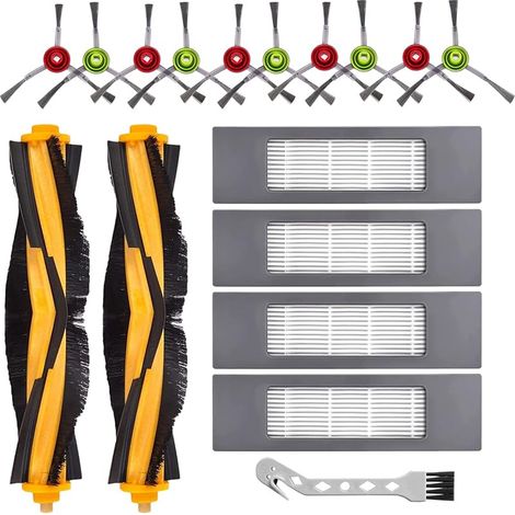 Ersatzteil-set Mit 17 Teilen Für Ecovacs Deebot Ozmo 920, 950, T5, T8, T8 Max, T8 Power, T8 Aivi, T8+, T8 N8+, N8 Pro, N8 Pro Plus – Zubehör: 2 Hauptbürsten, 10 Seitenbürsten, 4 Filter, 1 Reinigungsbü