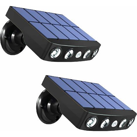 Solarleuchte Für Außen, Solarbeleuchtung Mit Bewegungsmelder, Wasserdicht, 2er-pack, Schwarz