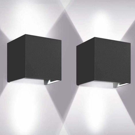Led-wandleuchte Wandleuchten 12w, 2er Set 6000k Led Außen-/innenwandleuchte, Verstellbare Außenwandleuchte