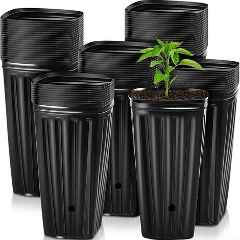 10er-set Große 20 Cm Kunststofftöpfe Für Baumschulen – Töpfe Für Zimmer- Und Gartenpflanzen (10 Stück)