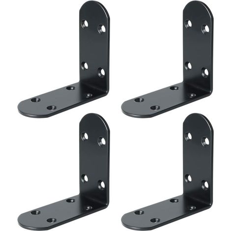 4 Stück Robuste Edelstahl-winkelbefestigungen, 8,5 Cm Edelstahlwinkel Für Schlafzimmer/badezimmer, Edelstahlwinkel Zur Befestigung Und Reparatur Von Möbeln, Schwarz