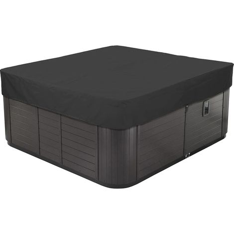 Abdeckung Für Außen-whirlpool, Schutzhülle Für Spa Aus Wasserdichtem, Staubabweisendem 210d Oxford-gewebe, Quadratische Poolabdeckung, Schwarz, 231x231x30cm