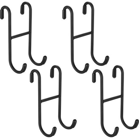 4er-set Duschtürhaken, Handtuchhalter Ohne Bohren, Schwarz