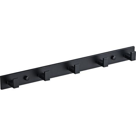 Wandgarderobe, Design-kleiderhaken Aus Edelstahl, Robuste Kleiderhaken Für Badezimmer, Schlafzimmer Und Büro, Schwarz (5 Haken)