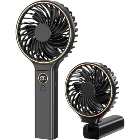Tragbarer Handventilator, Mini-usb-ventilator Mit 4000 Mah, Wiederaufladbar, 6 Leise Geschwindigkeitsstufen Mit Led-anzeige, Faltbarer Tischventilator Für Büro, Schlafzimmer, Reisen, Strand Und Campin
