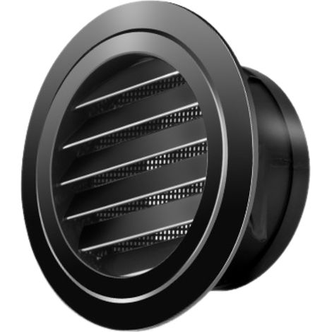 Rundes Lüftungsgitter, Version Mit Schrägen Lamellen, Für Küchen Und Bäder, Für Öffnungen Mit 200 Mm Durchmesser, Schwarz