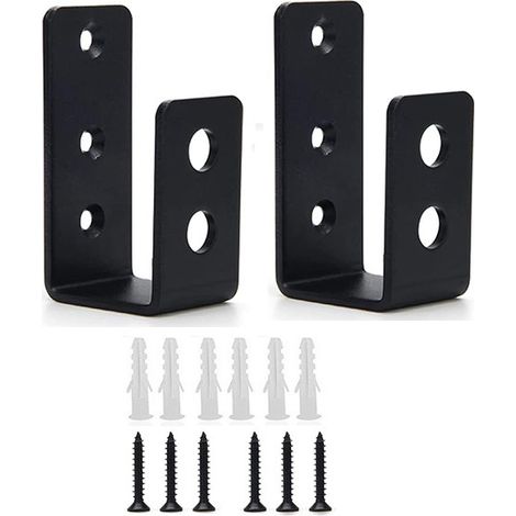 U-förmige Halterung, Schwarz, 2 Stück, 3,54 Zoll Lang, Tür-sicherheitsbarrieren-halterung, Robuste Metallhalterung.