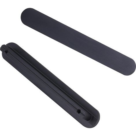 Set Aus 6 Möbelgriffen Aus Gebürstetem Schwarzmessing – Lochabstand 96 Mm – Industrieller Stil