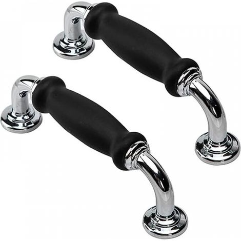 2er-set Schwarze Vintage-türgriffe Für Schrank, Schublade, Möbel, Lochabstand: 96 Mm