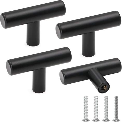Möbelknopf, Türgriff Für Schränke Aus Schwarzem Edelstahl, Vintage-schubladenknöpfe Mit Schrauben Für Die Innendekoration, 4 Stück
