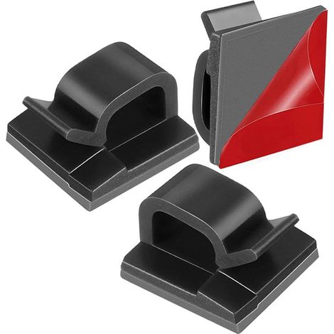 Klebe-kabelclips, Kabelbinder Für Elektrische Kabel, 3m Haltbare Klebe-kabelorganizer, Kordelhalter, Kabelbinder Für Tv, Pc, Laptop, Büro Und Zuhause (50 Stück)