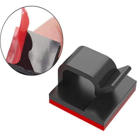 Klebe-kabelclips, Kabelbinder Für Elektrische Kabel, Haltbare 3m-kabelorganizer-clips, Kordelhalterungen Für Tv, Pc, Laptop, Büro Und Zuhause (100 Stück)