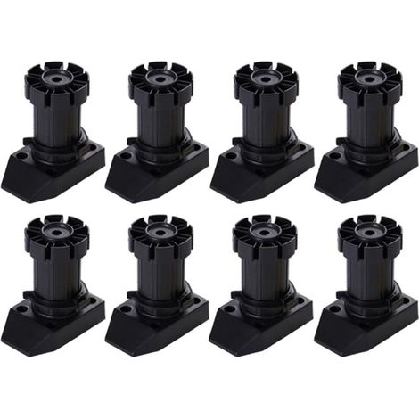 8er-set Schrankfüße, Höhenverstellbar Von 50 Bis 70 Mm, Verstellbare Kunststofffüße Für Küchen- Und Badezimmerschränke, Schwarz