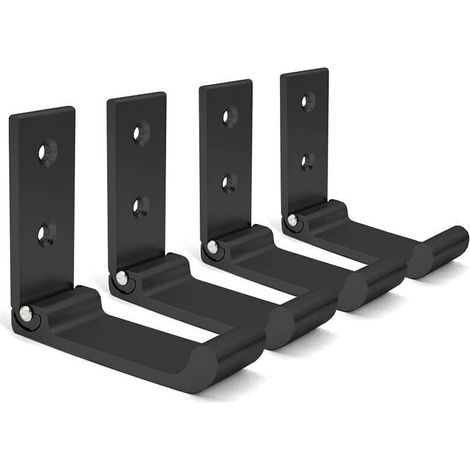 Klappbare Wandhaken, 4-teiliges Set, Helmhalterung Für Die Wand, Unsichtbare Kleiderhaken, Wandhaken Aus Aluminium, Mit Schrauben, Garderobenhaken Für Jacken Und Handtücher (schwarz)