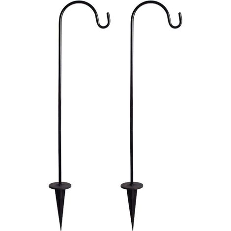 2er-set Schäferhaken Aus Eisen – Höhenverstellbar Bis 58 Cm – Rostbeständig – Für Blumentöpfe Und Lichterketten