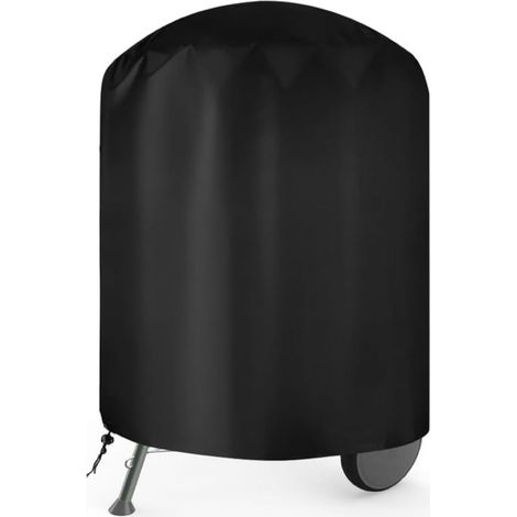 Grillabdeckung Für Den Außenbereich, Schutzplane Ø 76 X 91 Cm, Plancha-abdeckung Aus 210d Oxford-gewebe, Wasserdicht, Staub- Und Uv-beständig, Runde Grillhülle, Schwarz