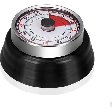 Analoger Und Visueller Küchentimer, 60 Minuten, Magnetisch, Für Kühlschrank, Zum Kochen Und Backen, Schwarz