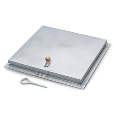 Zarges Brunnenabdeckung in eckiger Form aus Edelstahl mit Isolierung 1200 mm x 1200 mm