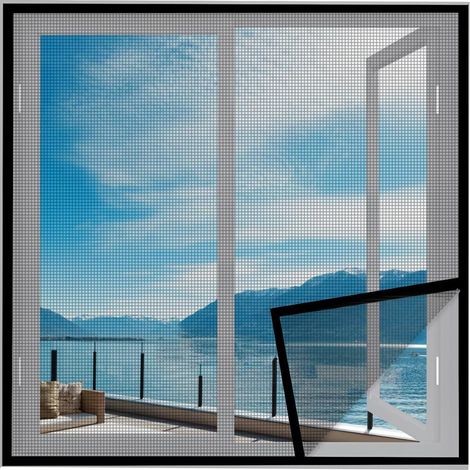 Schwarzes Fliegengitter Für Balkonfenster 60 X 70 Cm, Einfache Installation, Schutz Vor Insekten, Fliegen Und Mücken