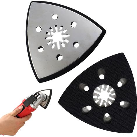 2 Stück Schleifplatte 93 Mm, Feinschleifplatte, Multifunktionswerkzeug, Dreieckiger Schleifblock