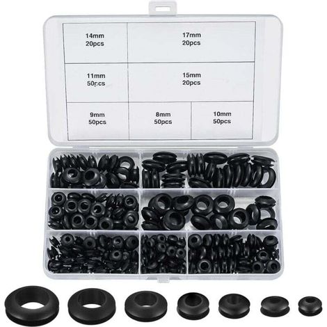 260 Stück Gummi-ösen, Sortiert, 7 Größen, Runde O-ring-dichtungen Für Drähte, Stecker Und Kabel