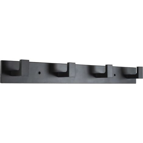 Wandgarderobe Mit 4 Haken Aus Edelstahl, Wandbefestigung, Minimalistisches Design In Schwarz, Für Badezimmer Und Flur
