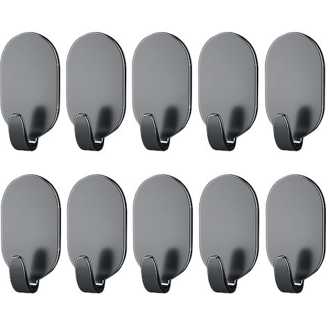 Wandhaken, 10er-pack Selbstklebende Haken, Ohne Bohren, Multifunktionale Und Rostfreie Klebehaken, Wandhaken Zum Aufhängen Von Kleidung Und Regenschirmen (schwarz)