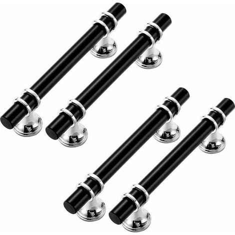 Möbelgriff, 4 Stück Schwarze Möbelgriffe Für Küche, Türgriff-stange, Möbelgriff Aus Aluminiumlegierung Mit Schrauben, Für Schrank, Schublade, Schlafzimmermöbel (96 Mm)